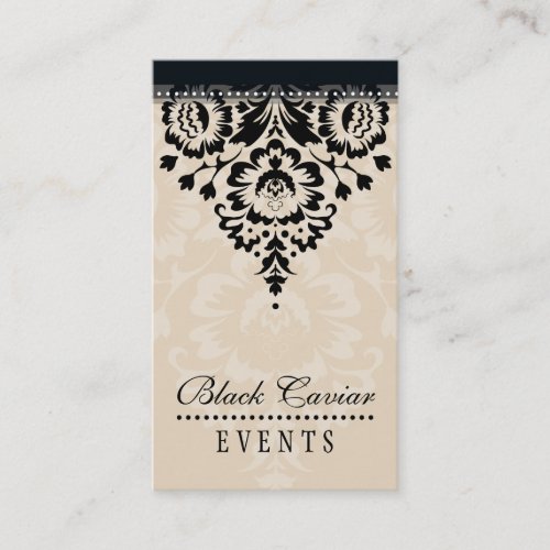 BUSINESS CARD elegant stylish damask honey black