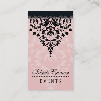 BUSINESS CARD elegant stylish damask pink black