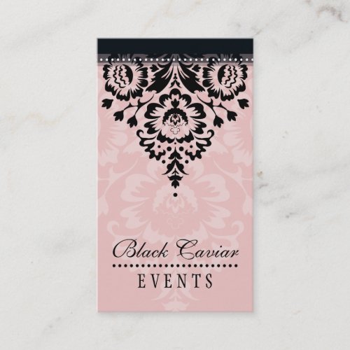 BUSINESS CARD elegant stylish damask pink black