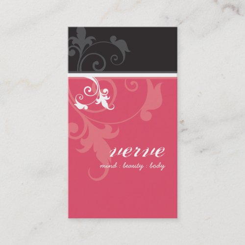 BUSINESS CARD elegant verve foliage black coral