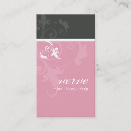 BUSINESS CARD elegant verve foliage pink grey