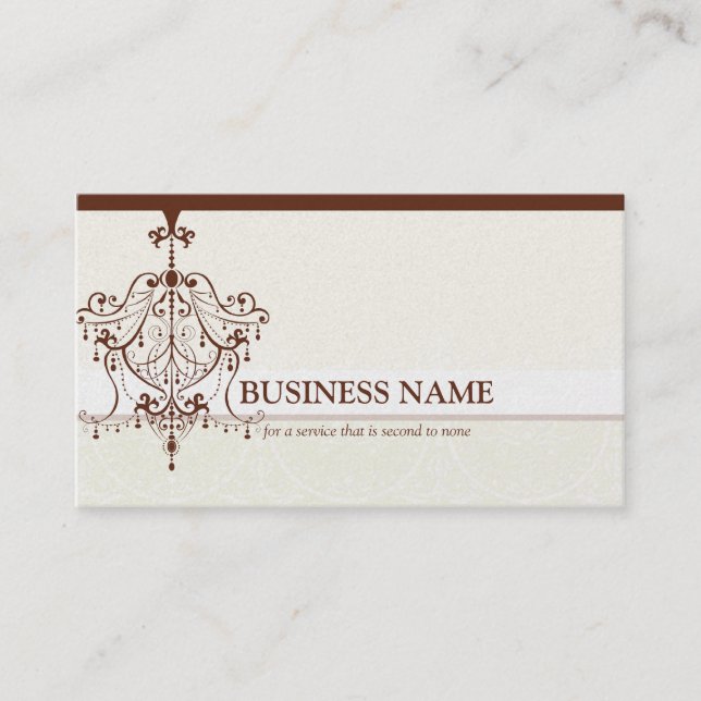 BUSINESS CARD elegant vintage chandelier (Front)