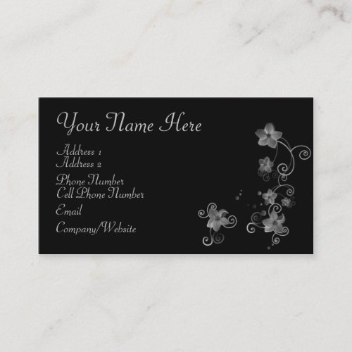 Business Card - Elegant White Flowers