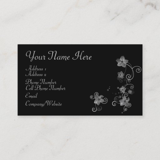 Customizable Business Card - Elegant White Flowers