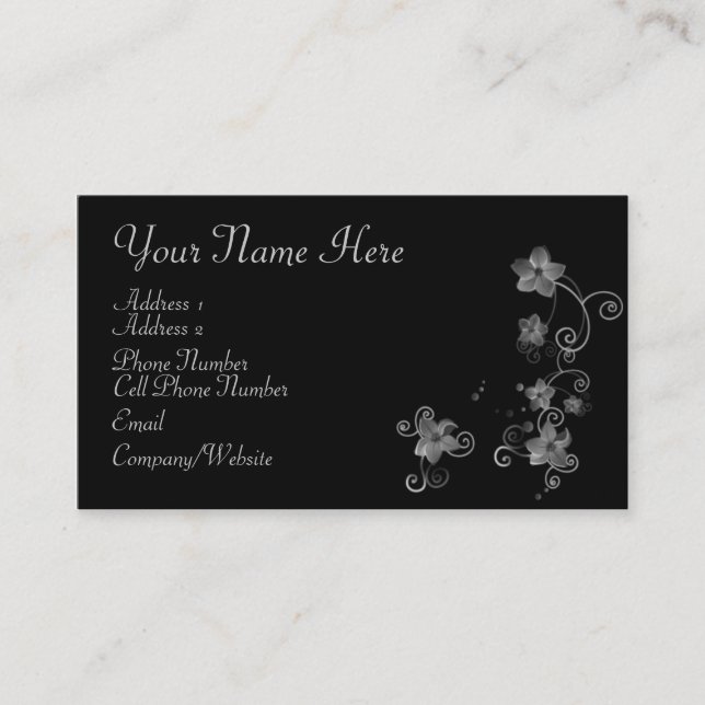 Business Card - Elegant White Flowers (Front)