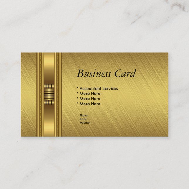Business Card Elegant Yellow Gold Elite (Front)