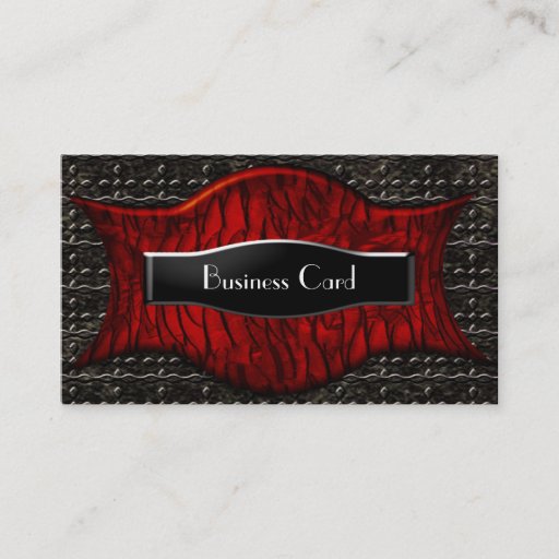 Customizable Business Card Exotic African Black Red Metal