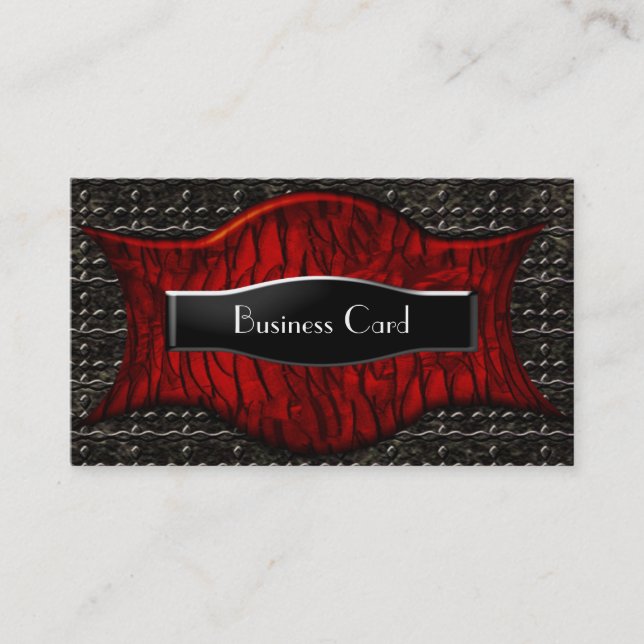 Business Card Exotic African Black Red Metal (Front)