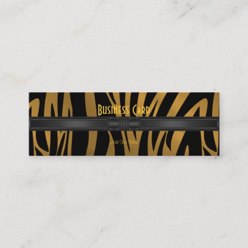 Customizable Business Card Exotic African Zebra Gold 2