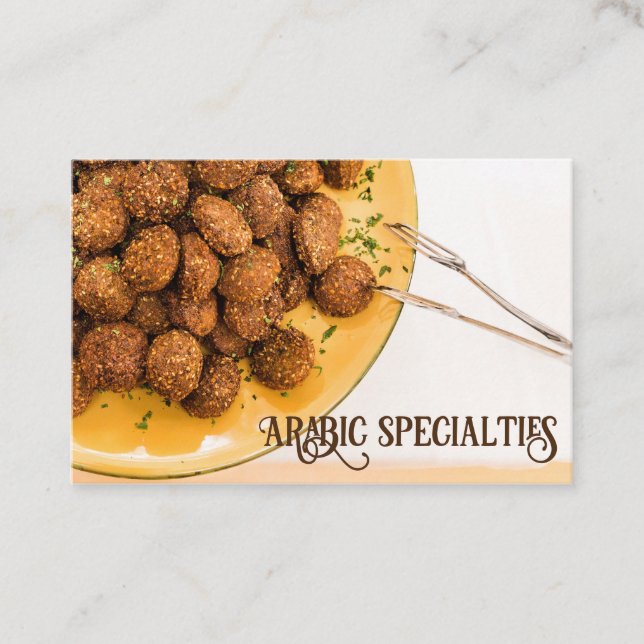 Business card Falafel Arabic Specialties honigyell (Front)
