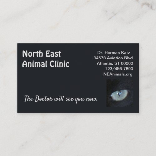 Business Card _ Feline Eye on Black