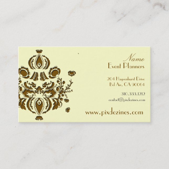 Business Card Floral Damask (Front)