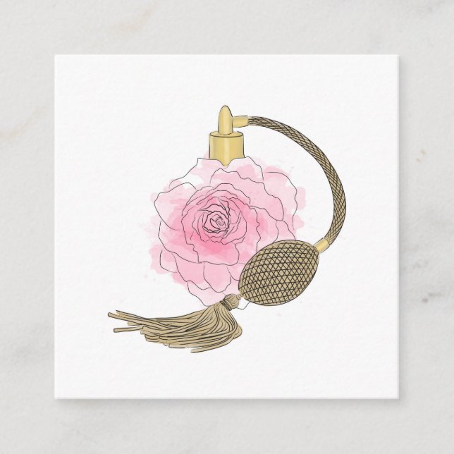 Business card Florist Dusty Pink Rose Perfume (Front)