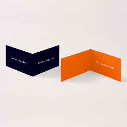 Business Card Folded Book H Dark Blue_Orange