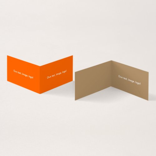 Business Card Folded Book H Orange_Gold tone