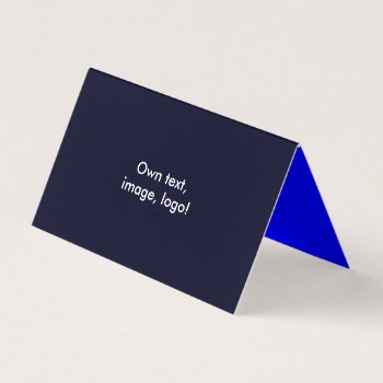Business Card Folded Tent H Dark Blue- Royal Blue by Oranjeshop at Zazzle