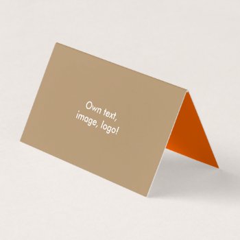 Business Card Folded Tent H Gold Tone-orange by Oranjeshop at Zazzle