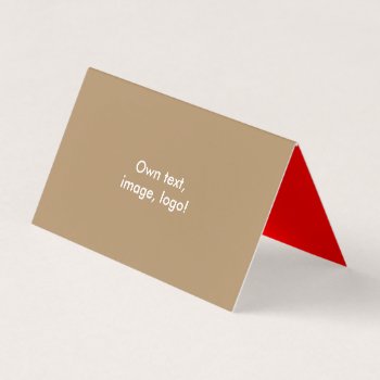 Business Card Folded Tent H Gold Tone-red by Oranjeshop at Zazzle
