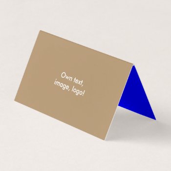 Business Card Folded Tent H Gold Tone-royal Blue by Oranjeshop at Zazzle