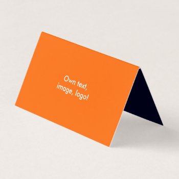Business Card Folded Tent H Orange-dark Blue by Oranjeshop at Zazzle