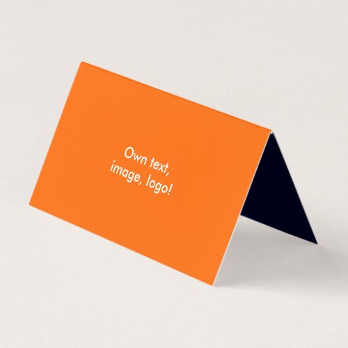 Business Card Folded Tent H Orange_Dark Blue