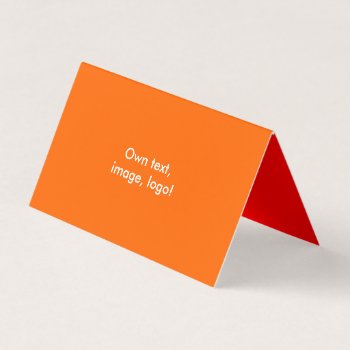 Business Card Folded Tent H Orange-red by Oranjeshop at Zazzle