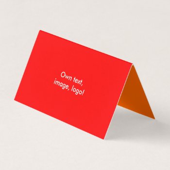 Business Card Folded Tent H Red-orange by Oranjeshop at Zazzle
