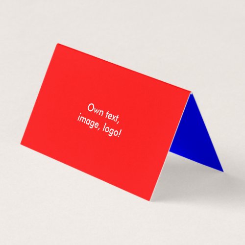 Business Card Folded Tent H Red_ Royal Blue