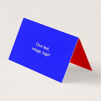 Business Card Folded Tent H Royal Blue-red by Oranjeshop at Zazzle