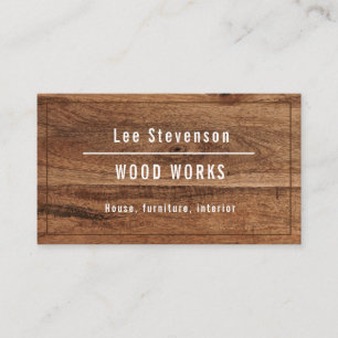 Business card for a working with wood.