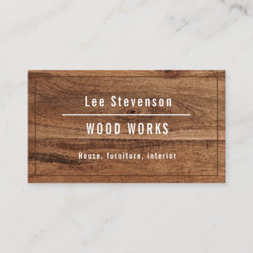 Business card for a working with wood