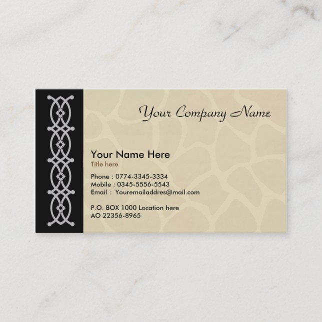 Business card for artist (Front)
