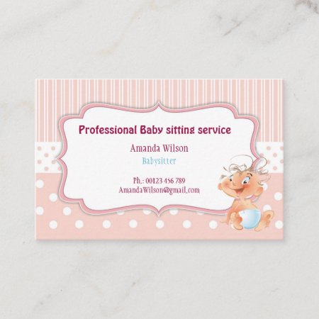 Business Card  For Baby Sitters