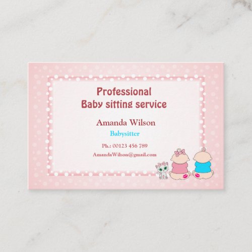 Business card  for babysitting service