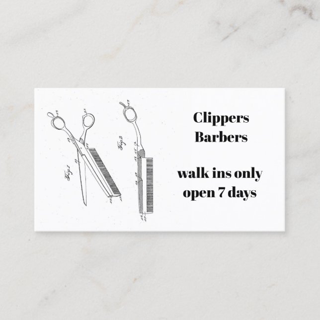 Business card for barber or hairdresser (Front)