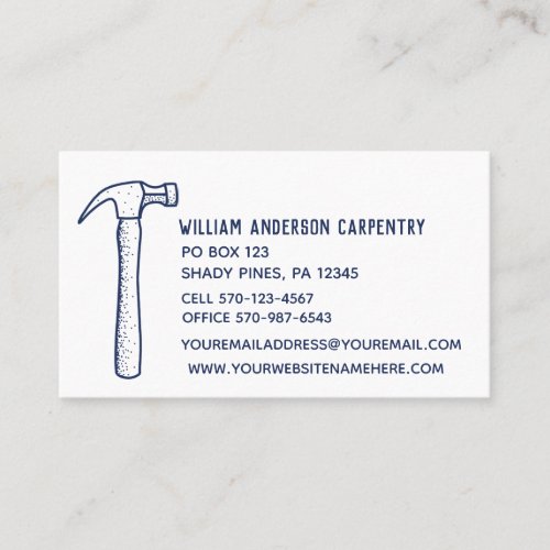Business Card for Carpenters and Woodworkers