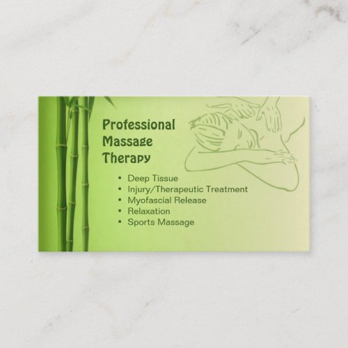 Business card  for Certified Massage Therapist