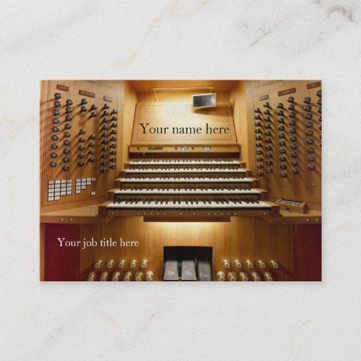 Customizable Business card for church musicians - organ console