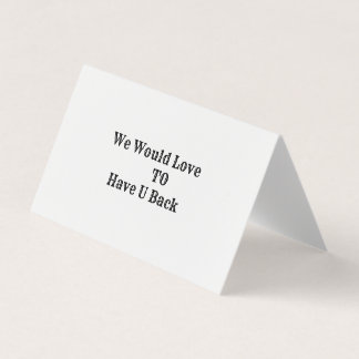 Business card for customer