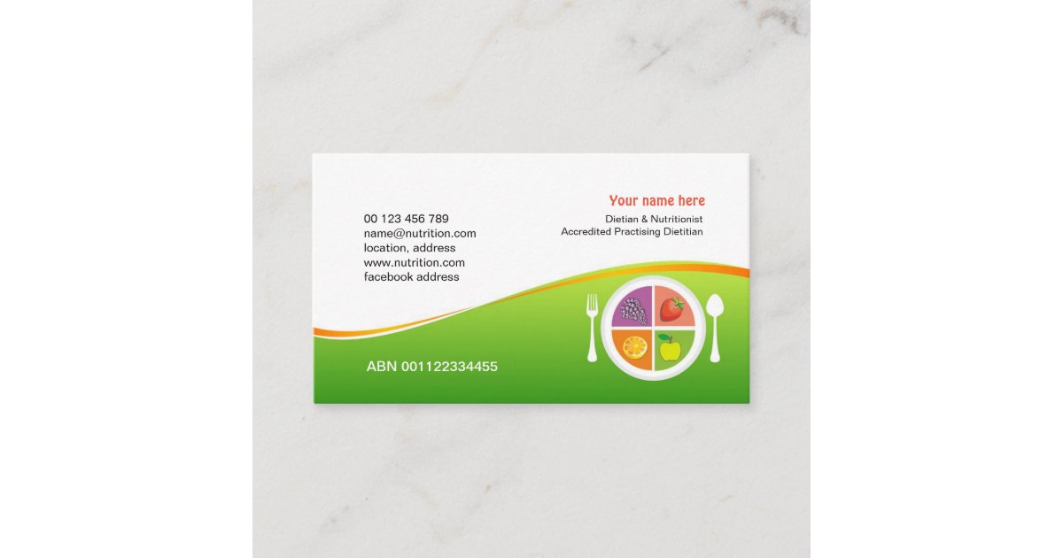 Business card for Dietitian & Nutritionist