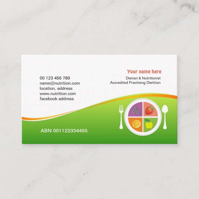 Business card  for Dietitian & Nutritionist (Front)