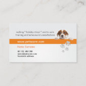 business card for dog trainers (Back)
