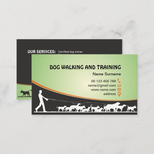 Business card for dog trainers