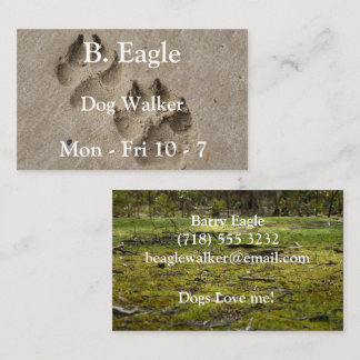 Business card for dog walker 