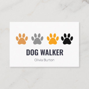 Business card for dog walker.