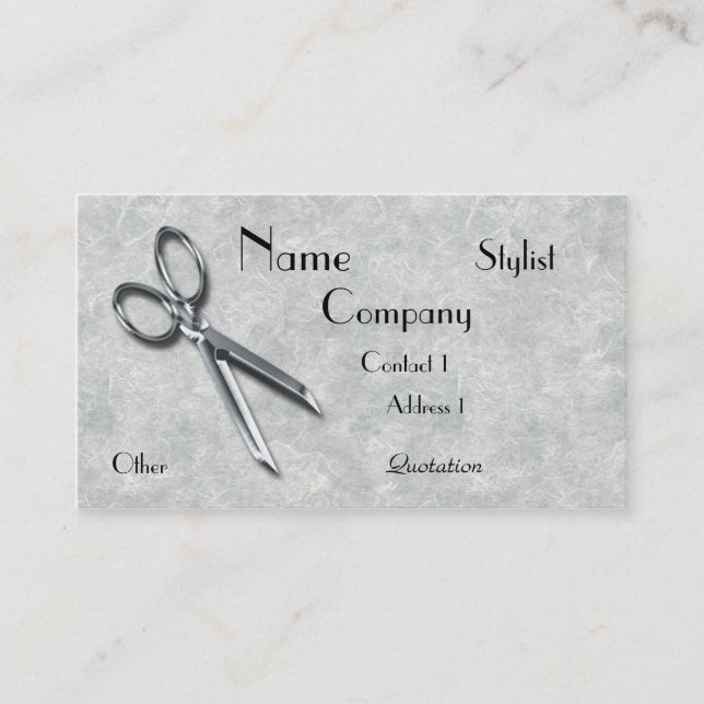 Business Card for Hairstylist (Front)