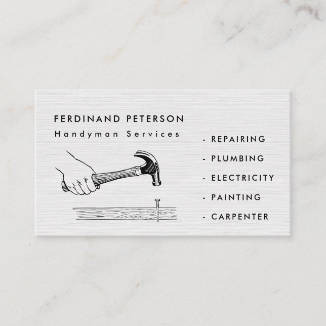 Business card for handyman home services (Front)