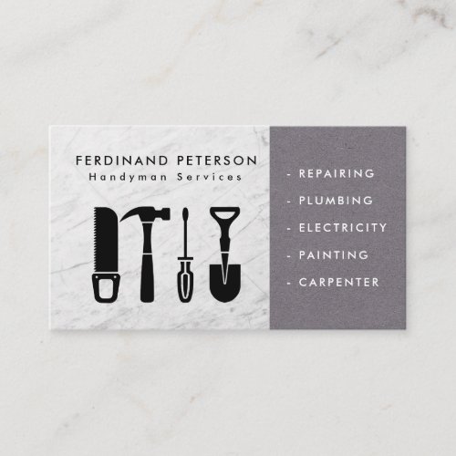 Business card for handyman services with texture