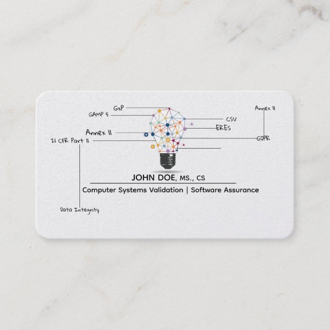 Business Card for IT CSV QA (Front)