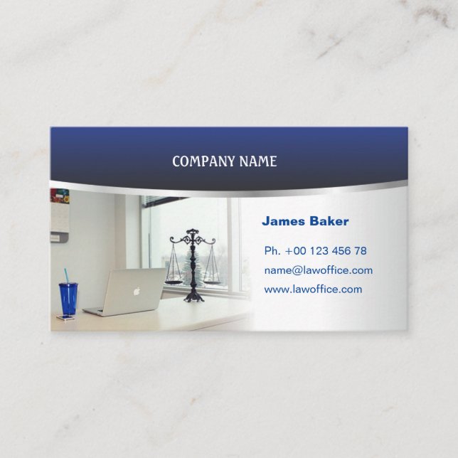 Business card for lawyer, attorney, counsel (Front)